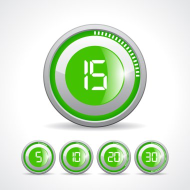 Vektör yeşil Zamanlayıcı Icons set