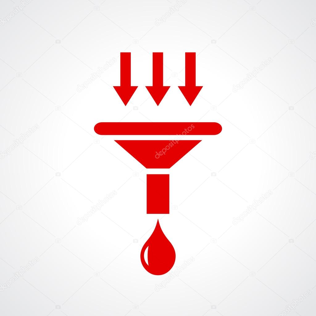 Red filter icon vector illustration isolated on white background