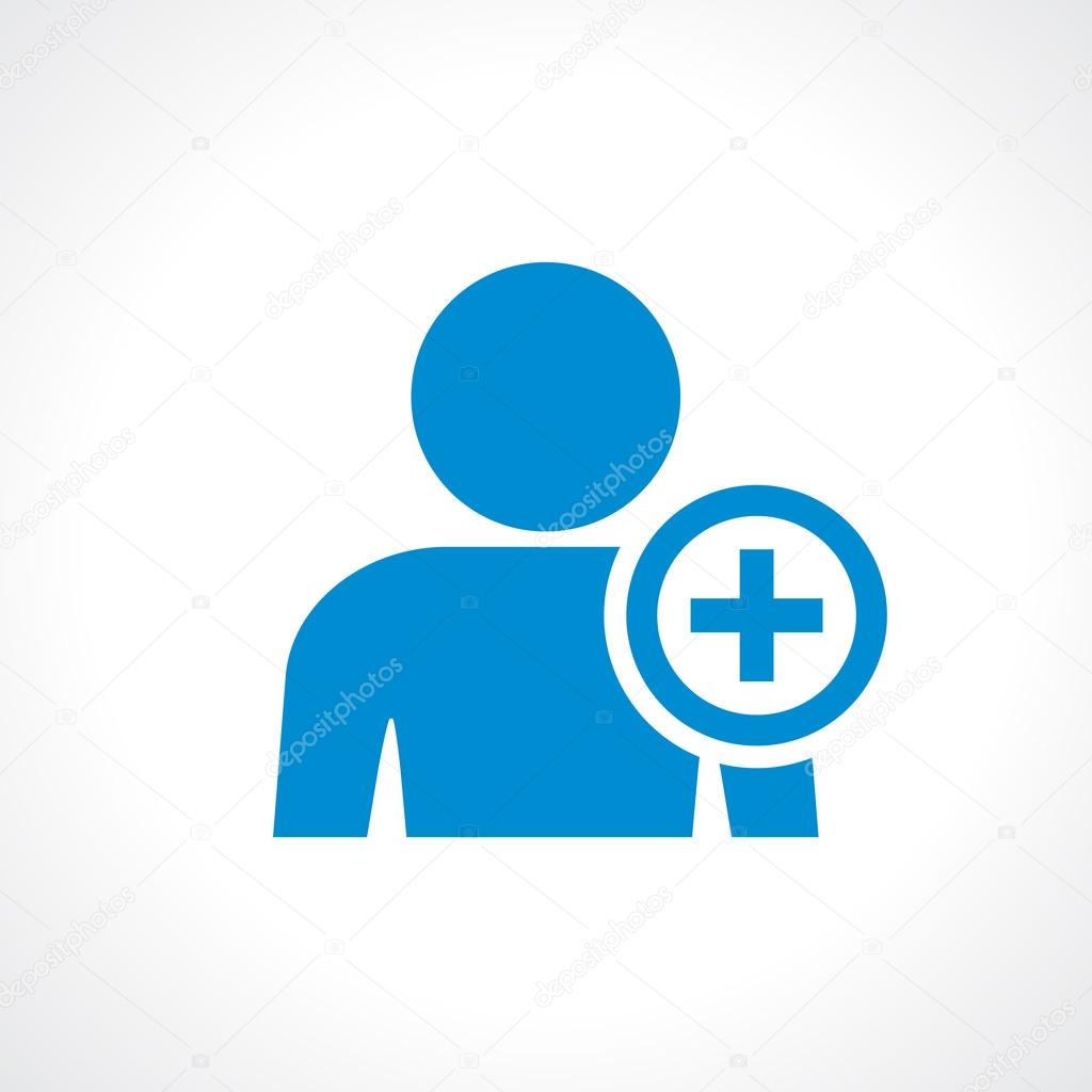 Add person to friendlist icon on white background