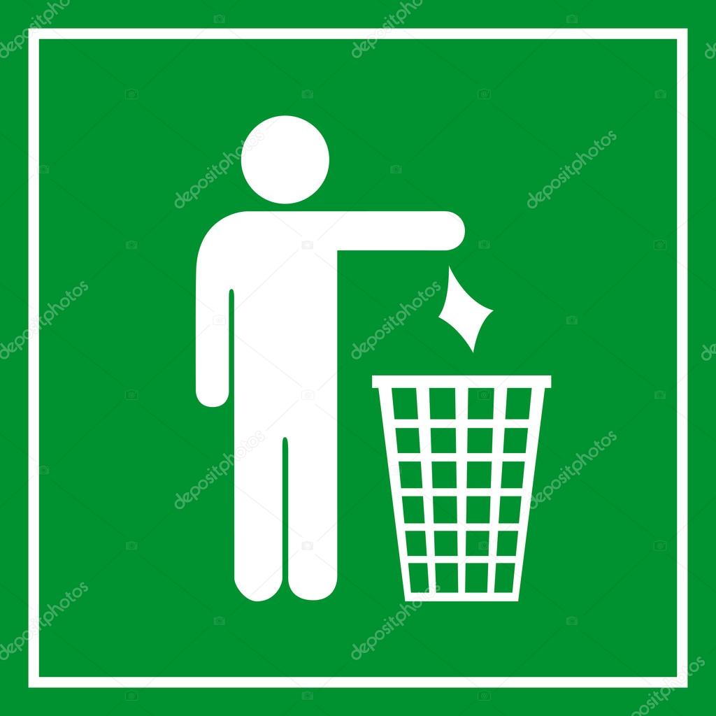 Use a trash can, no littering sign vector illustration isolated on white background