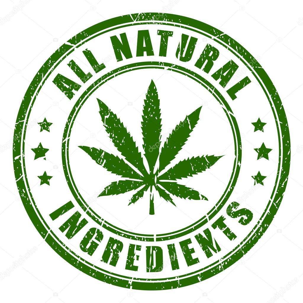 Natural hemp rubber stamp vector illustration isolated on white background