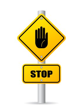 Stop pole road sign clipart