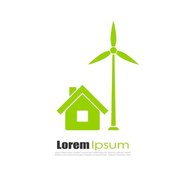 Green eco house logo — Wektor stockowy