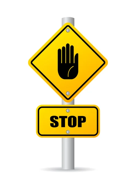 Kutup yol işaret durdurmak — Stok Vektör