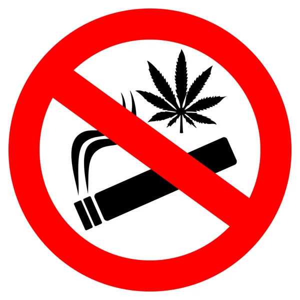 Kein Marihuana-Raucher-Schild — Stockvektor