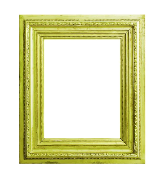 Green wooden frame isolated on white — Stock Photo, Image