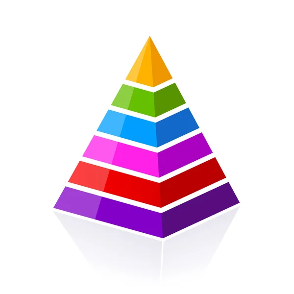 6 deel gelaagde piramide — Stockvector