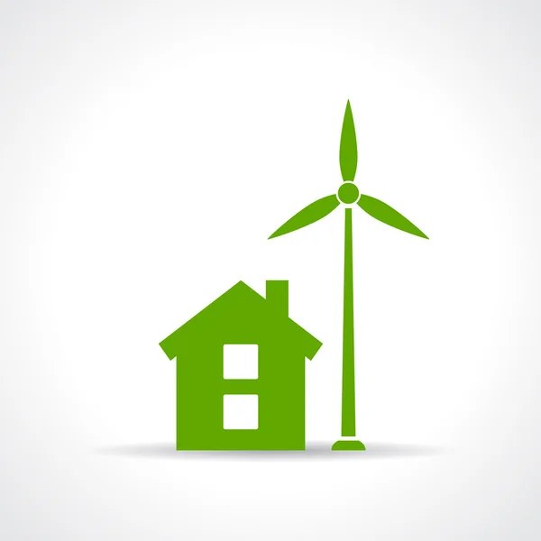 Green eco house icon — Stock Vector