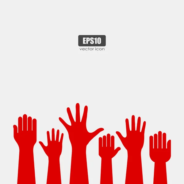 Raised hands icon — Stock Vector