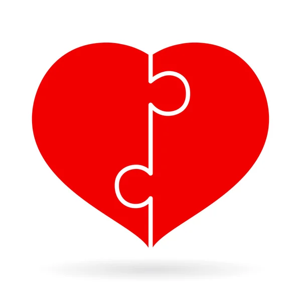 Puzzle srdce ikona — Stockový vektor