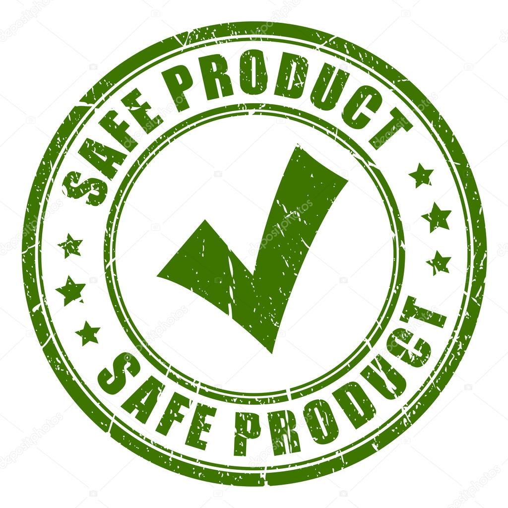 Safe product rubber stamp vector illustration isolated on white background