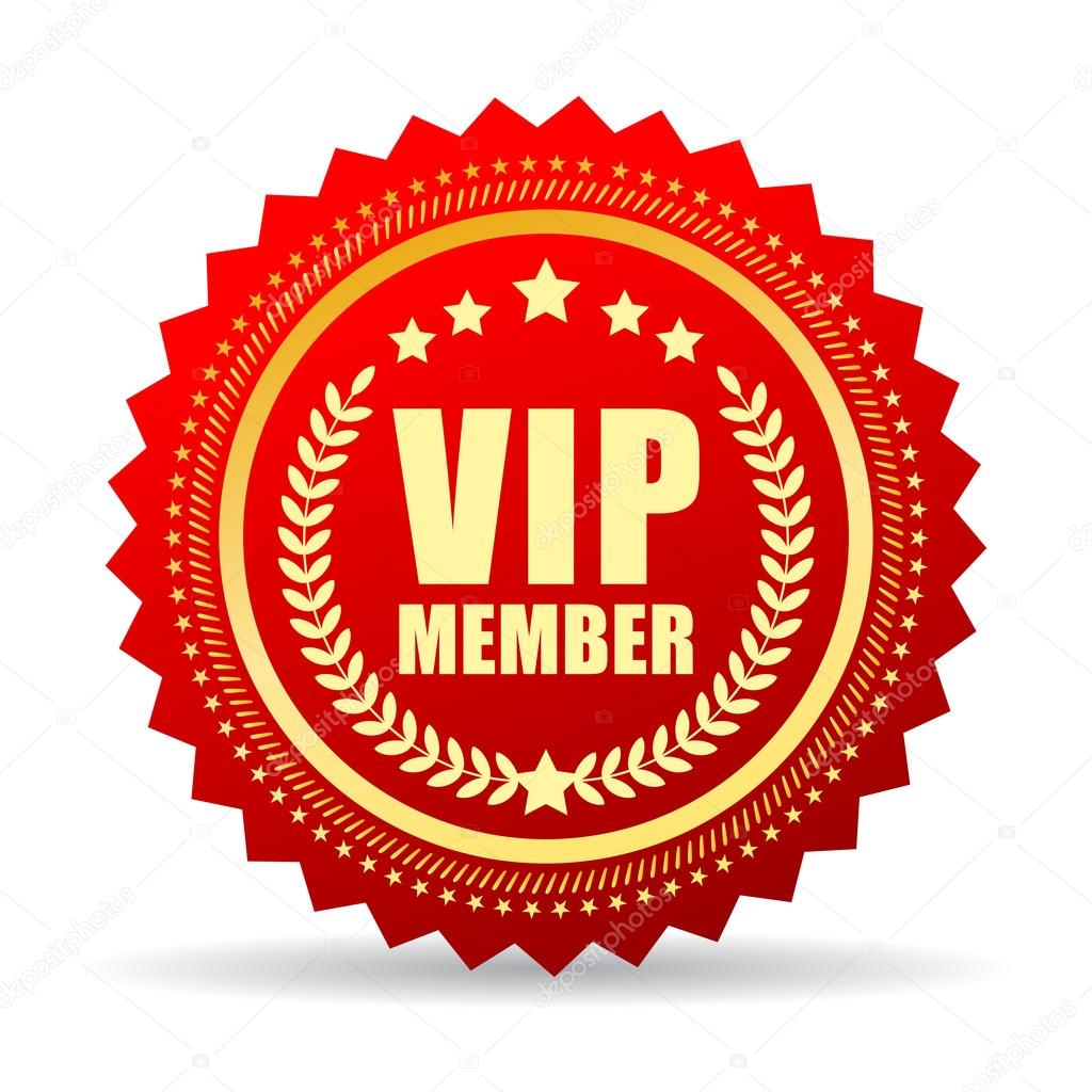 Vip members red icon vector illustration isolated on white background