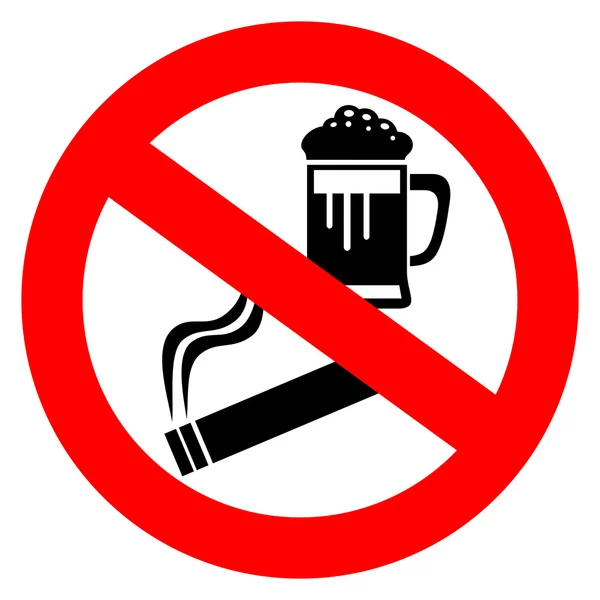 No alcohol and smoking sign — Stock Vector
