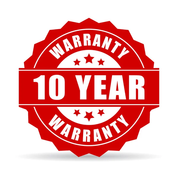 10 años de garantía icono — Archivo Imágenes Vectoriales