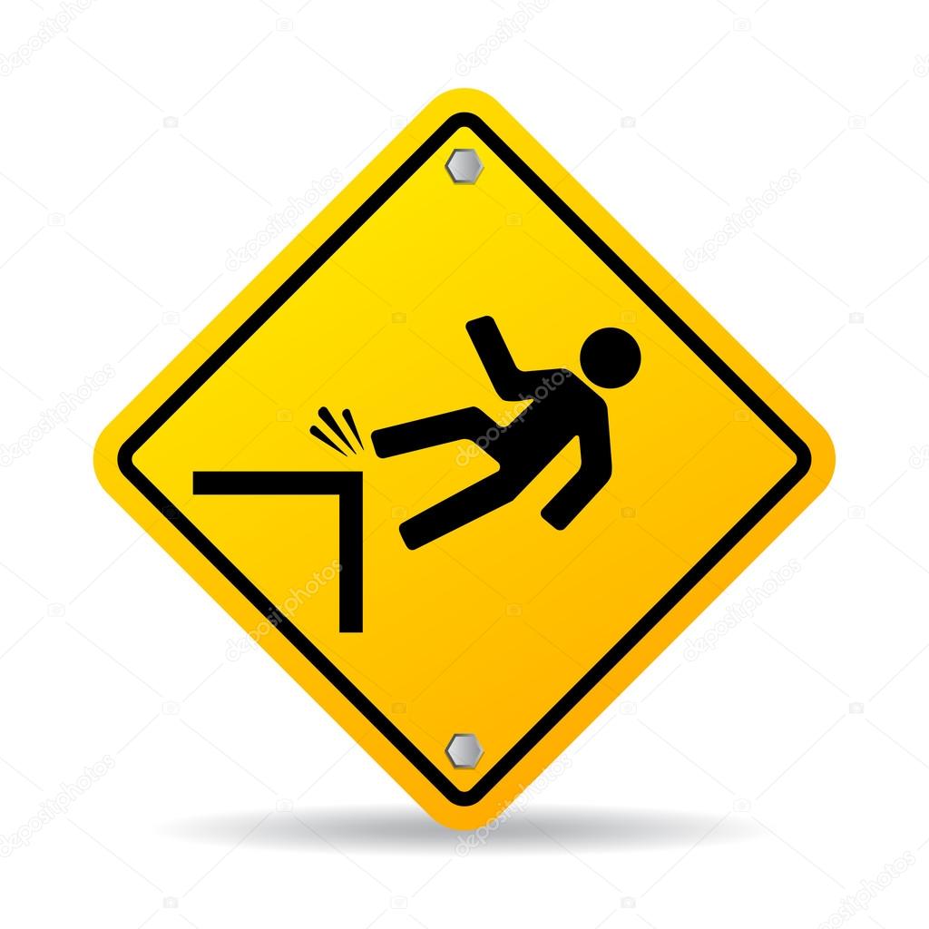 Danger cliffs sign vector illustration isolated on white background