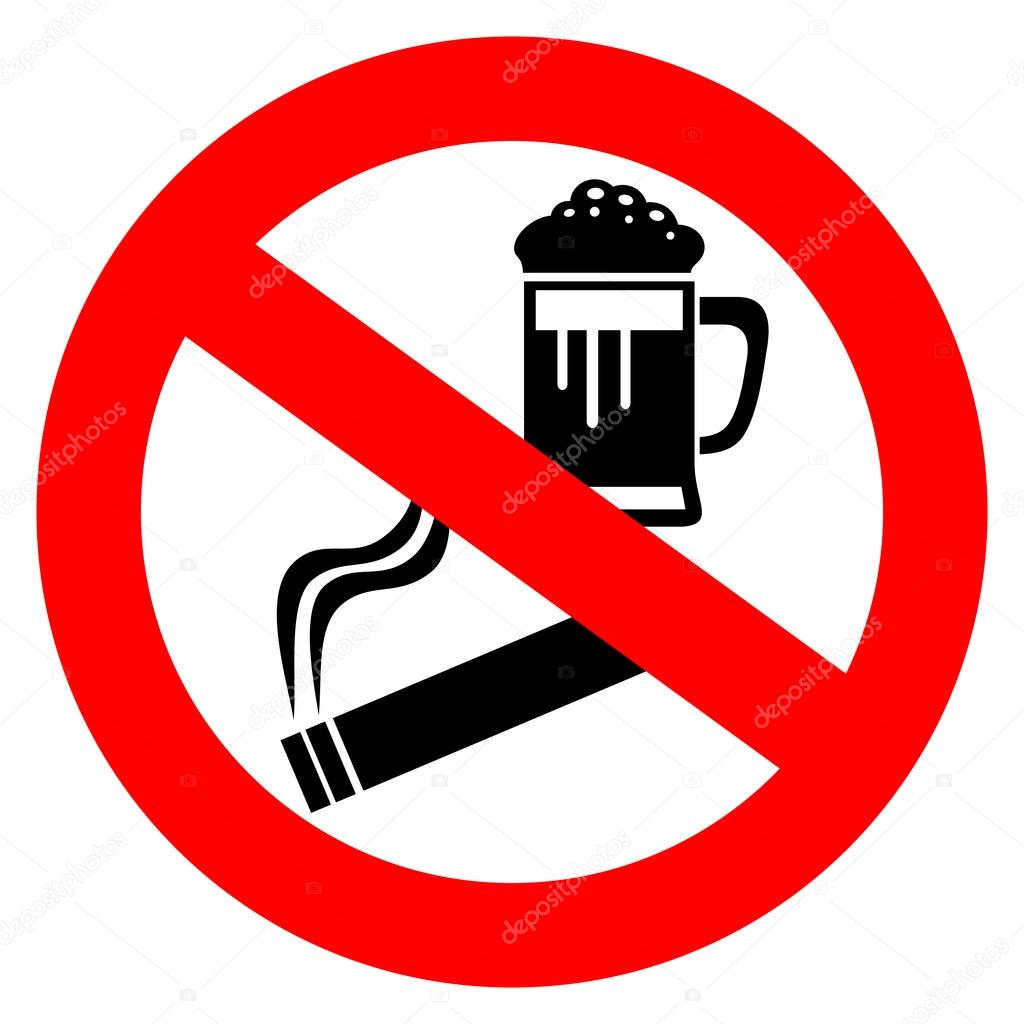 No alcohol and smoking sign vector illustration isolated on white background
