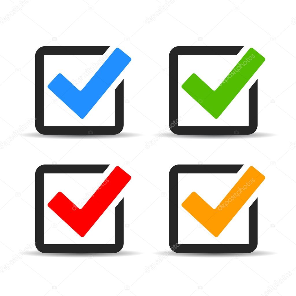 Checkbox icons set vector illustration isolated on white background