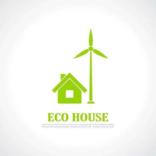 Eco ház jelkép — Stock Vector