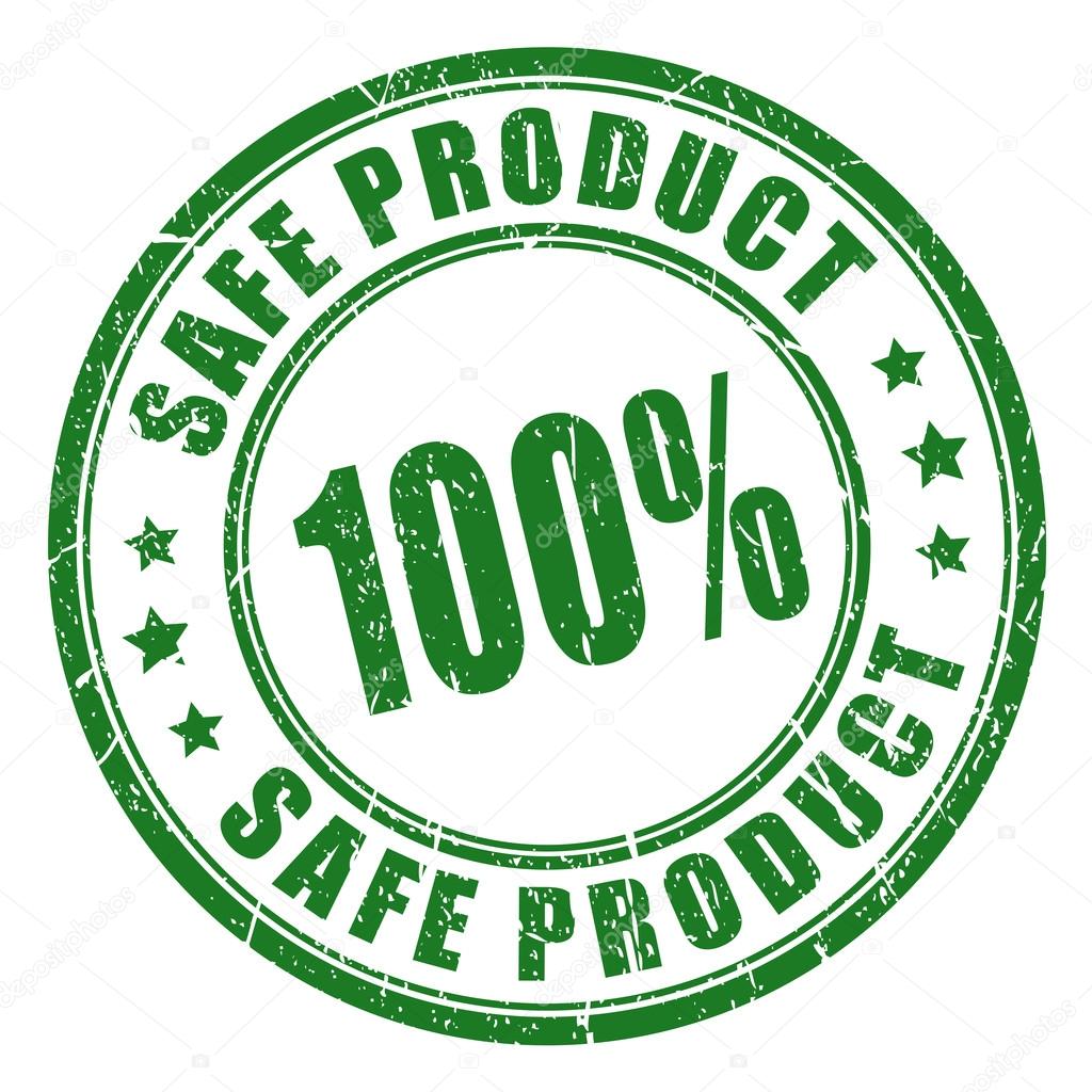 Safe product rubber stamp vector illustration isolated on white background