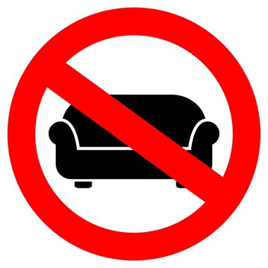 No lying on sofa sign clipart