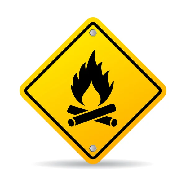 Fire warning sign — Stock Vector