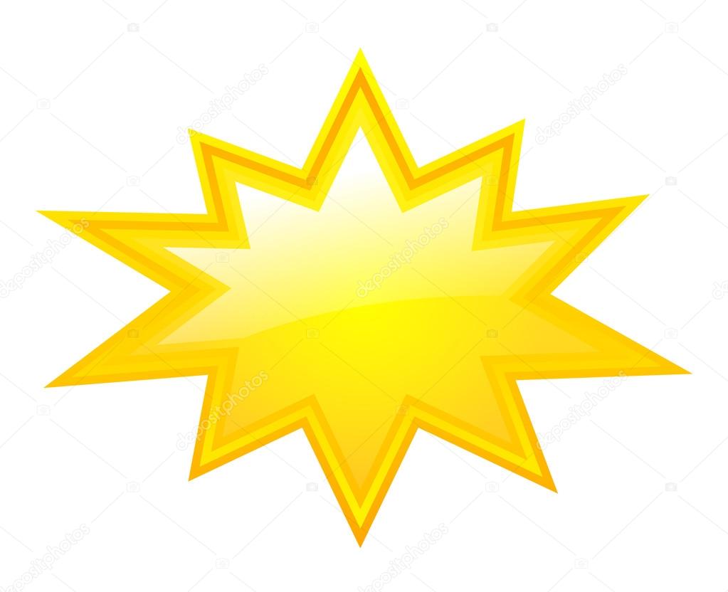 Yellow bursting star vector illustration isolated on white background