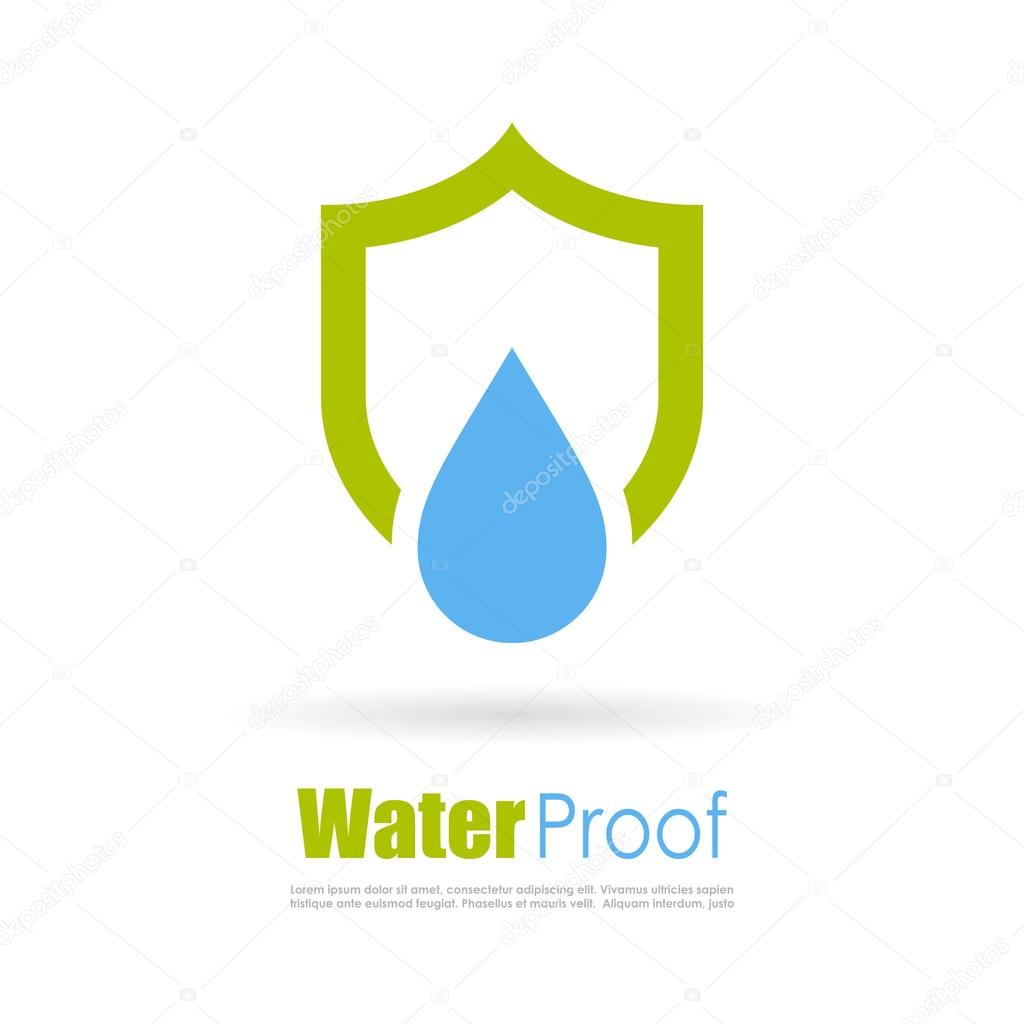 Water proof logo vector illustration isolated on white background