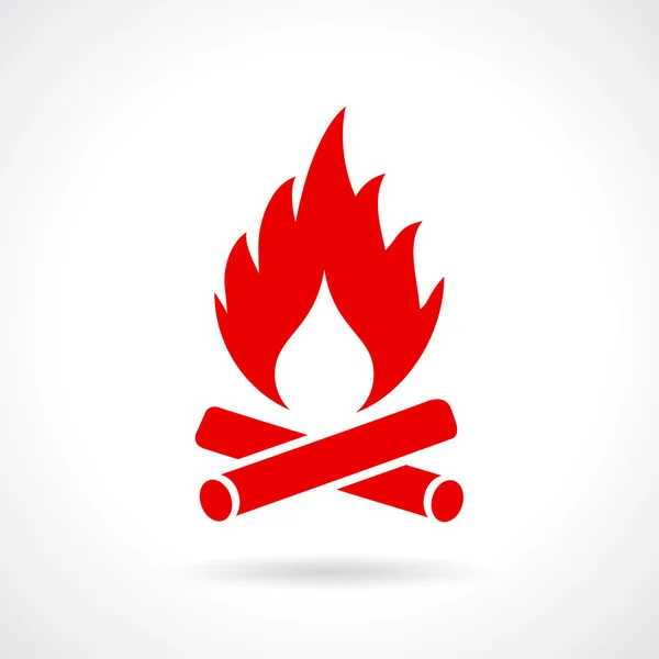 Bonfire red vector icon — Stock Vector