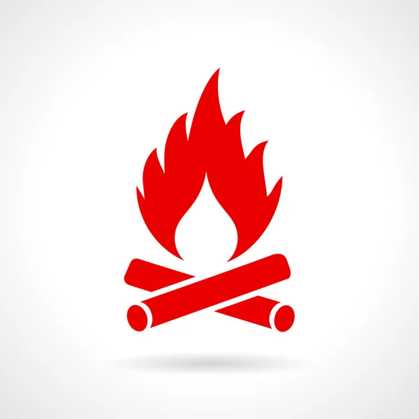 Hoguera icono vector rojo — Vector de stock