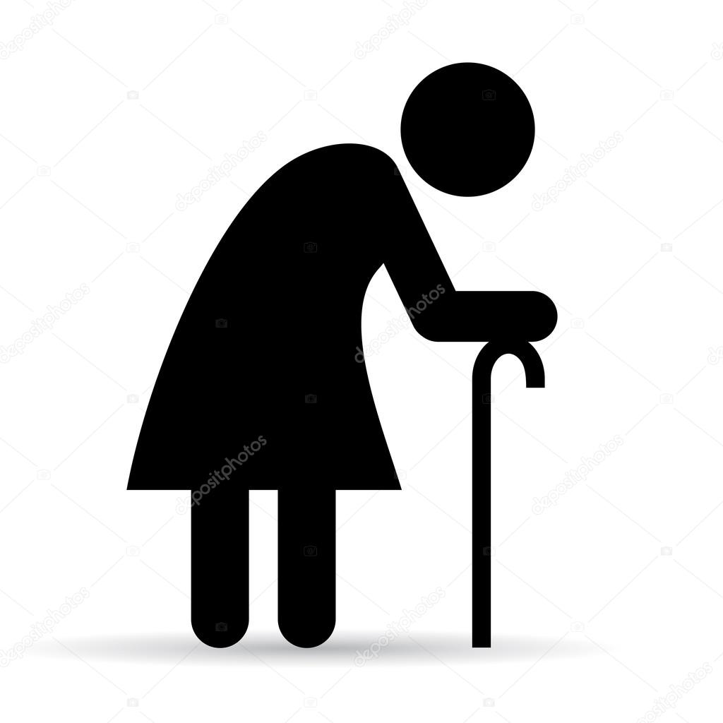 Elder woman icon vector illustration isolated on white background