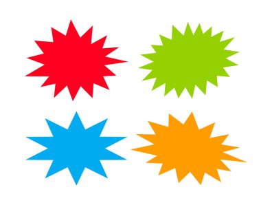 Abstract bursting speech star clipart