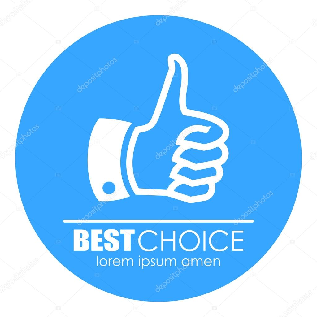 Thumb up best choice hand icon