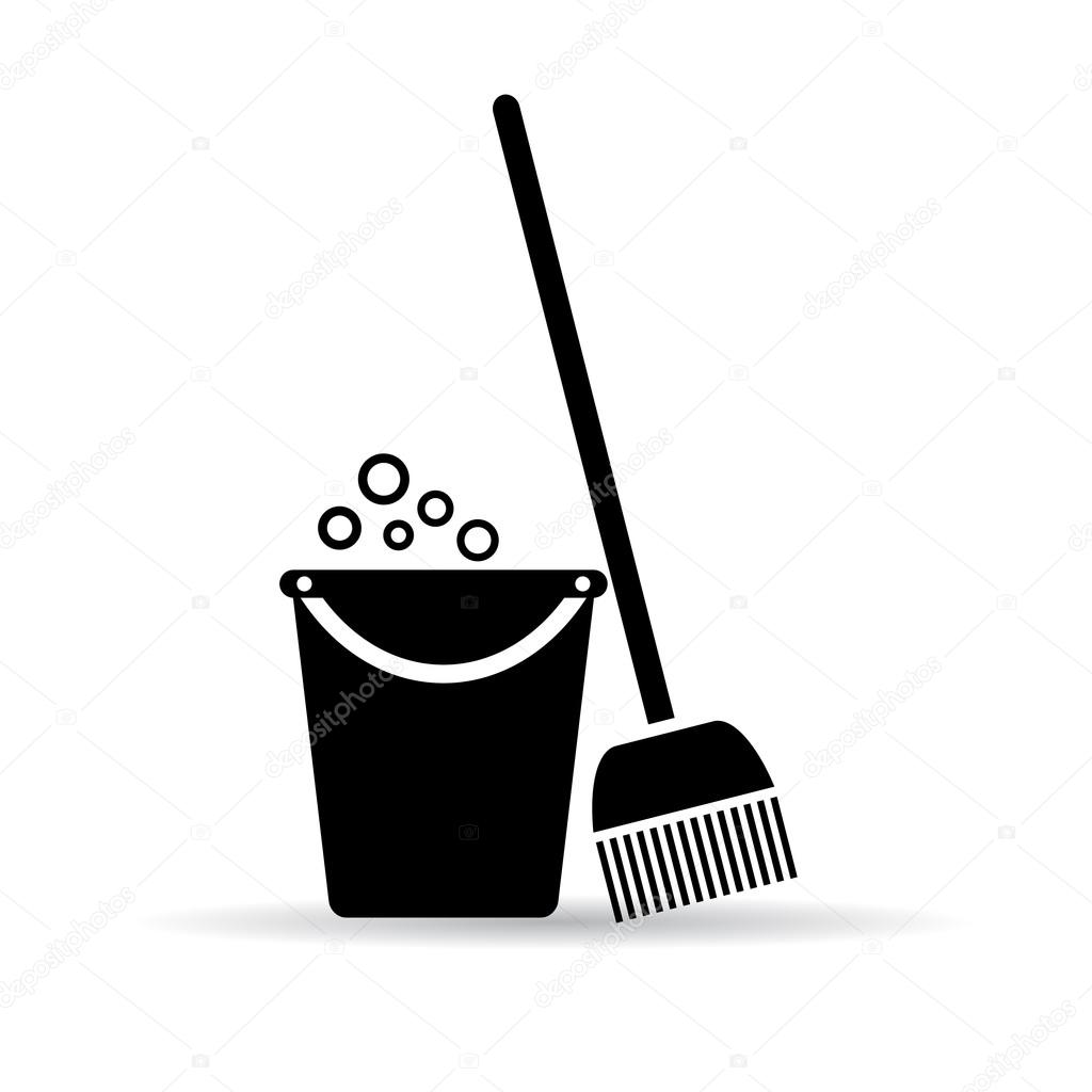 Cleaning tools icon vector illustration isolated on white background