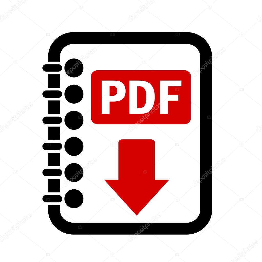 Pdf file download button on white background