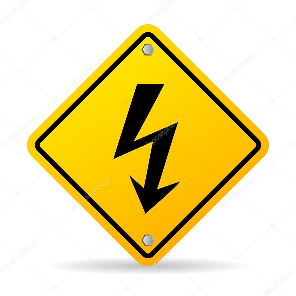 High voltage lightning warning sign