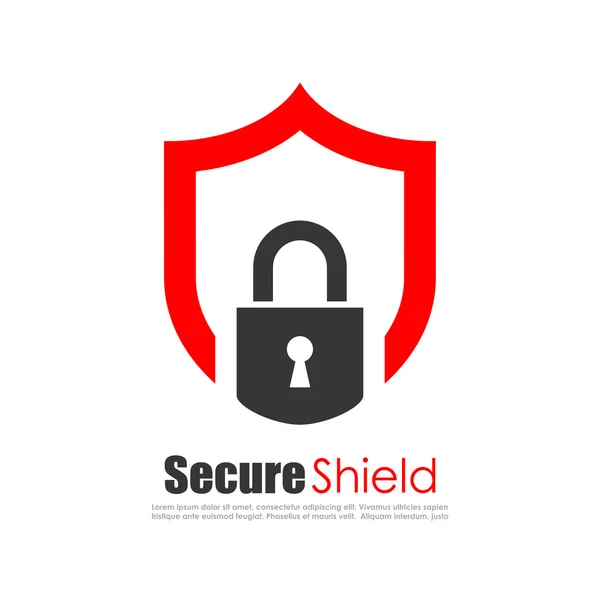 Secure shield protection abstract logo — Stock Vector