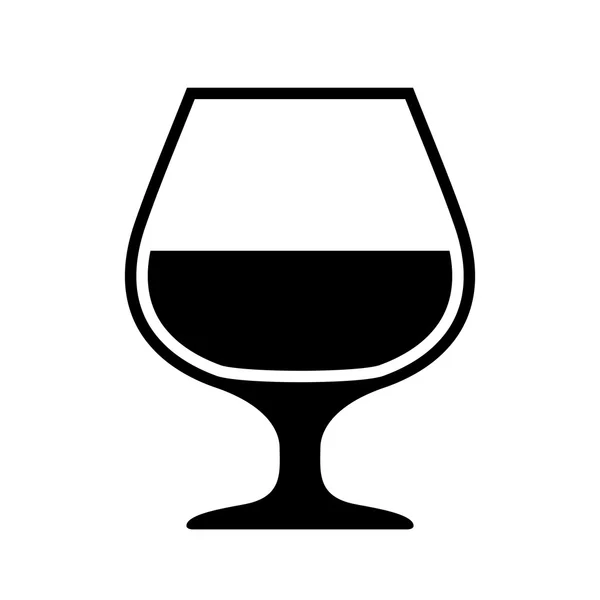 Silueta negra de cristal de alcohol — Vector de stock