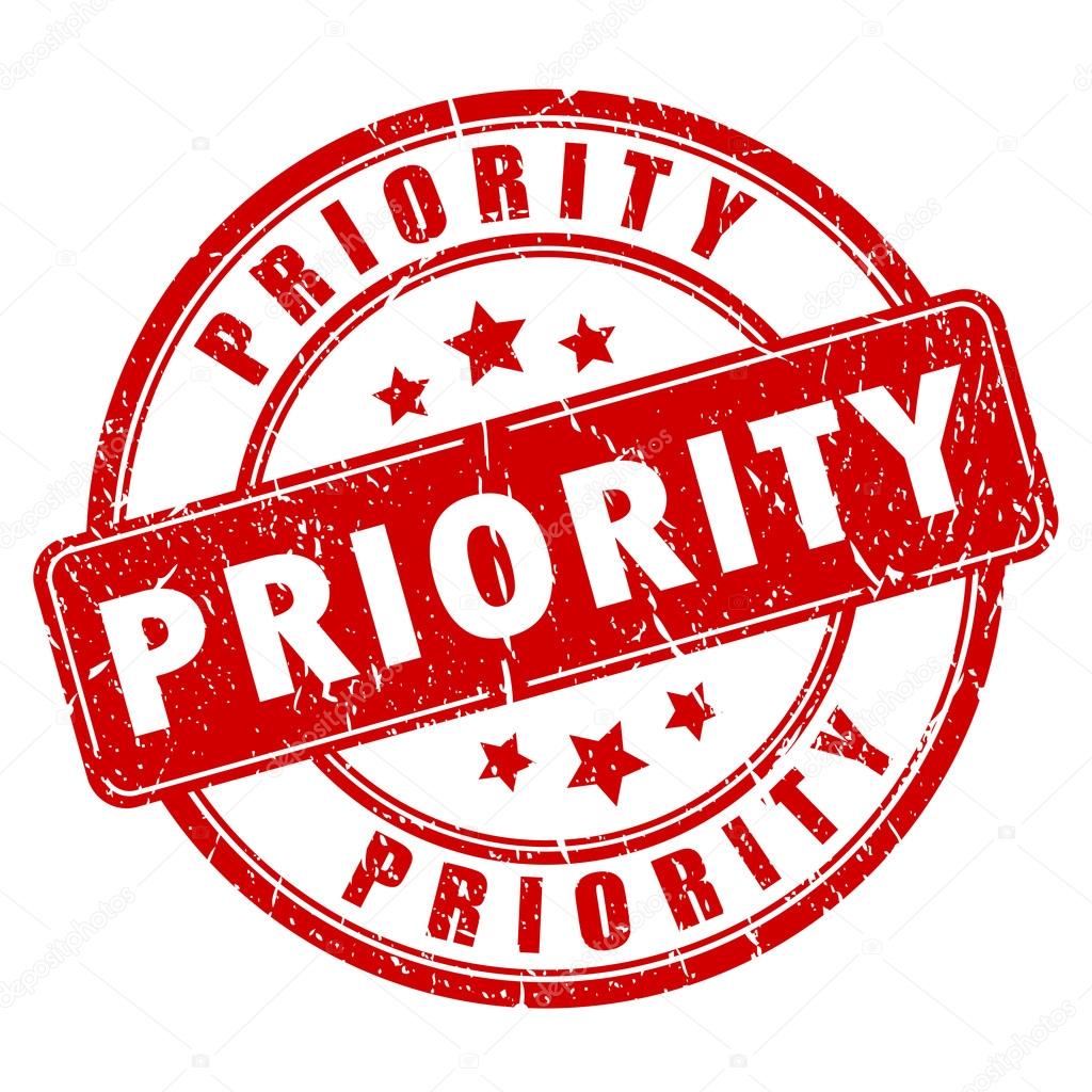 Priority old rubber stamp vector illustration isolated on white background