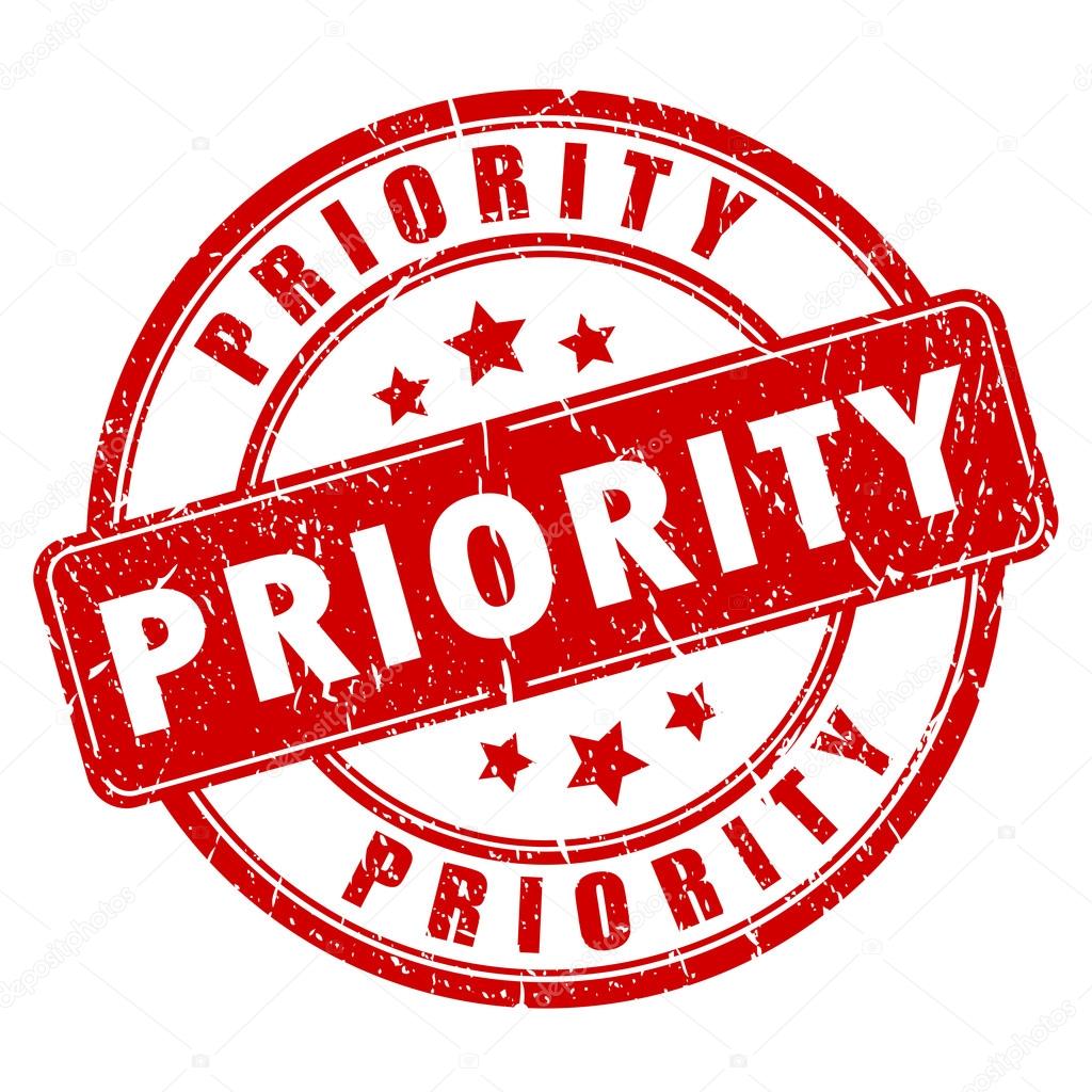 Priority red ink imprint