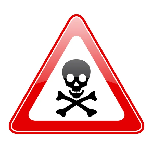 Triangle skull danger sign — Stock Vector