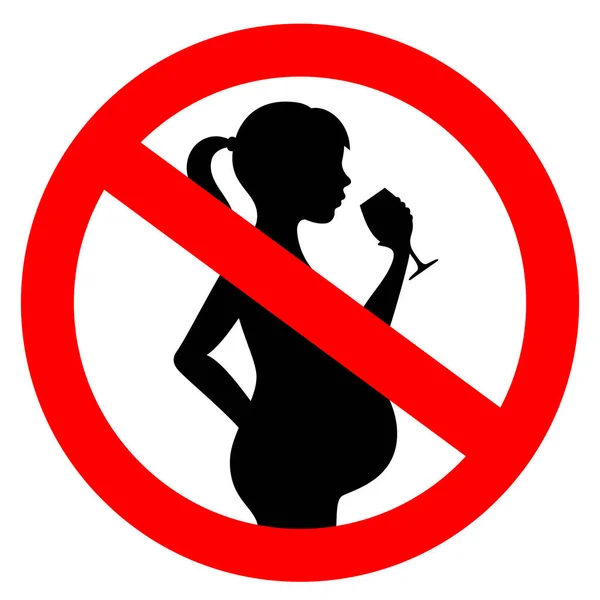 Geen Alcohol Tijdens Zwangerschap Periode Vectorteken — Stockvector