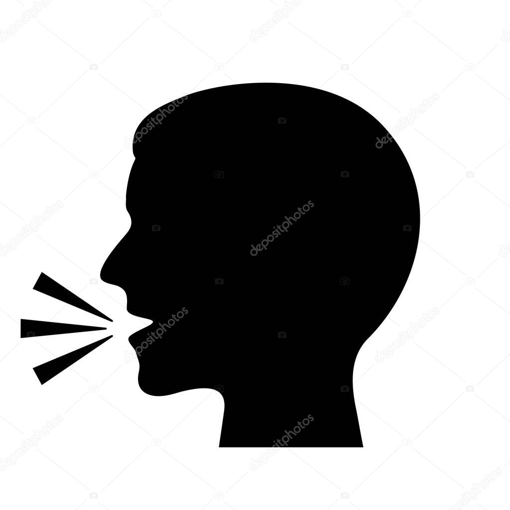 Man speaking vector silhouette