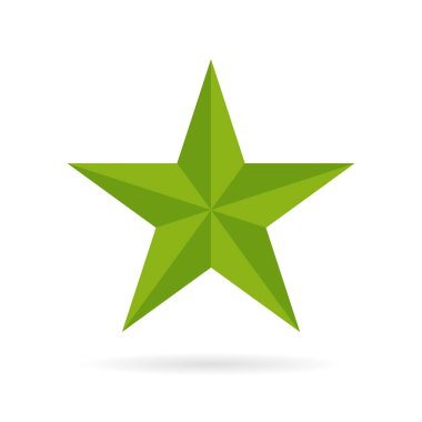 Yeşil beş köşeli vektör yıldızı