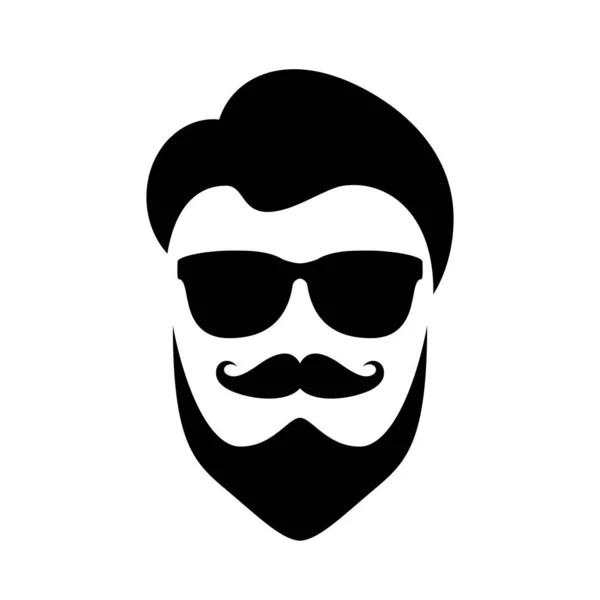 Cool Hipster Cara Vector Ilustración — Vector de stock