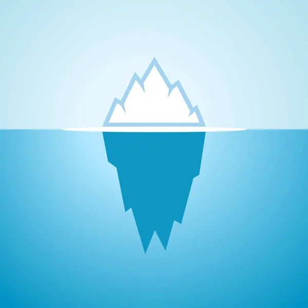 Iceberg Flutuante Água Azul Ícone Desenho Animado Vetorial — Vetor de Stock