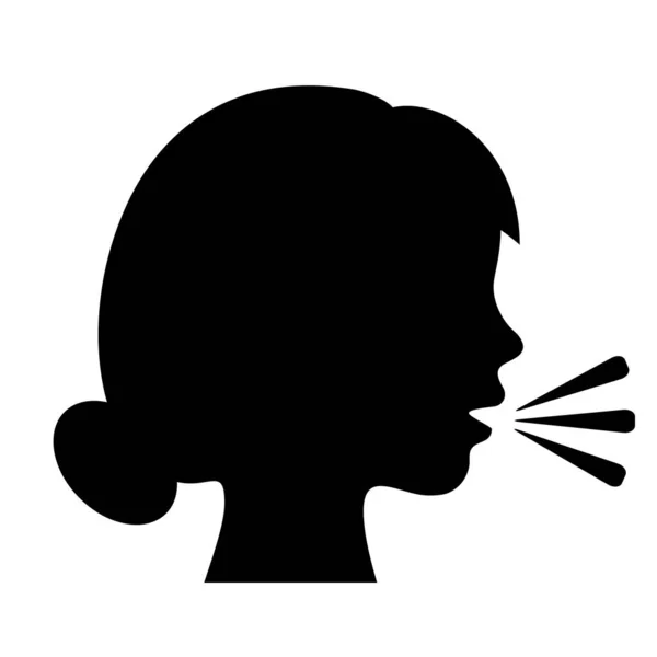 Icône Silhouette Femme Parlant — Image vectorielle
