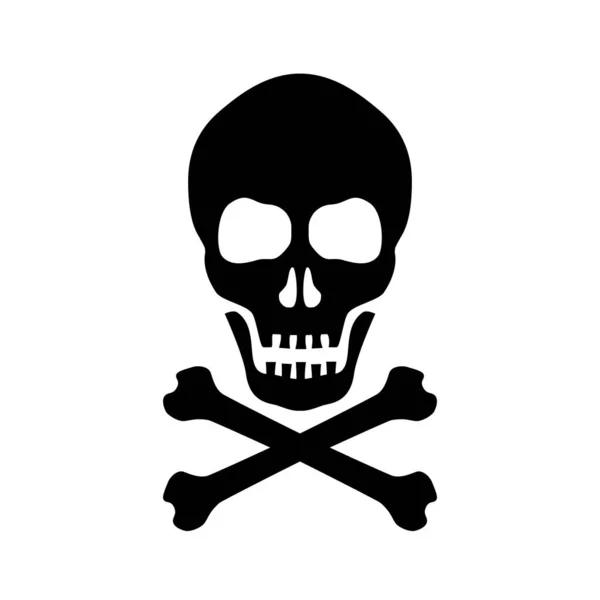 頭蓋骨と十字架の骨の危険標識 — ストックベクタ