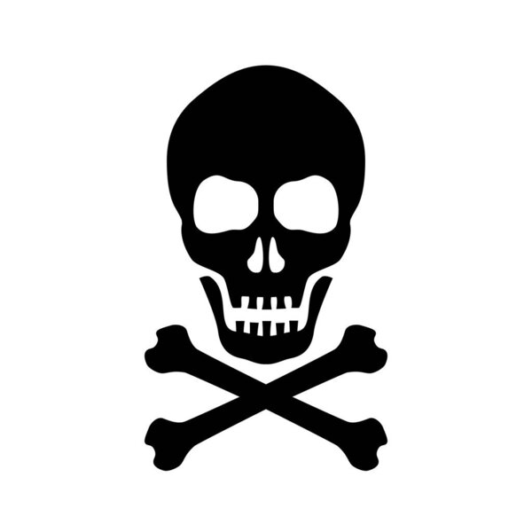 Знак опасности скрещивания костей и черепа