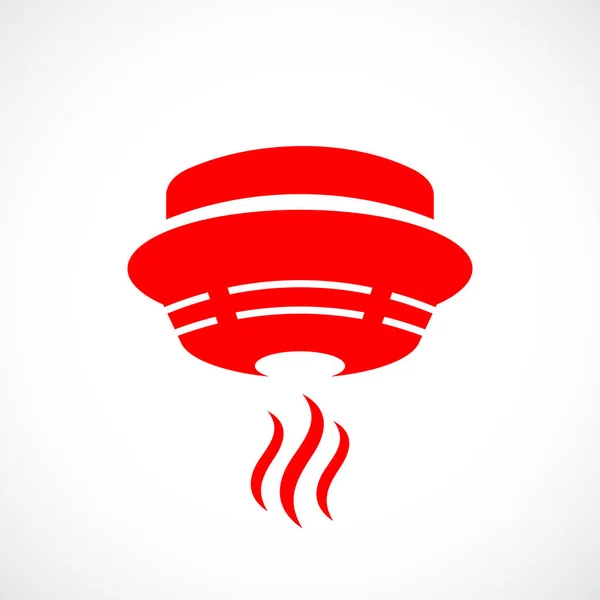 Detector Fuego Rojo Icono — Vector de stock