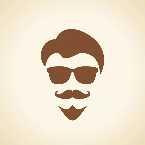 Cool Hombre Cara Ilustración — Vector de stock